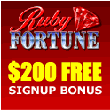 Play any slot at Ruby Fortune Casino and get $200 free!